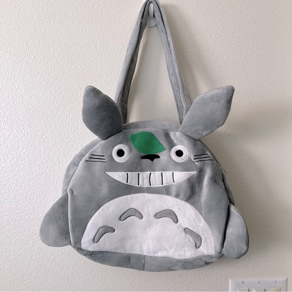 Studio Ghibli Plush Gray Totoro Purse Tote Bag! Large Totoro Soft Plushie Bag! ✨